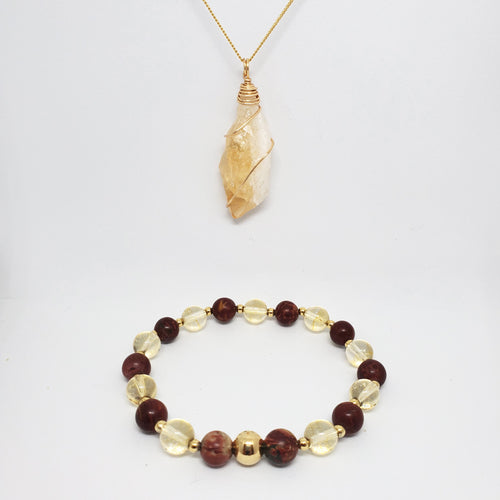 Necklace + Bracelet Set (Citrine)