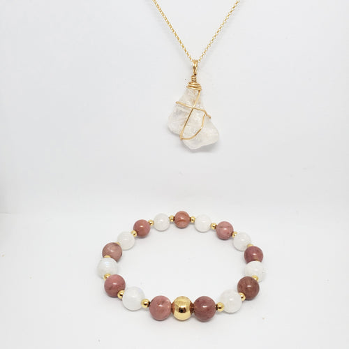 Necklace + Bracelet Set (Clear)