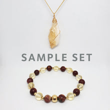 Load image into Gallery viewer, Chakra Necklace + Bracelet Candle Set (Solar Plexus Chakra - Powerful)