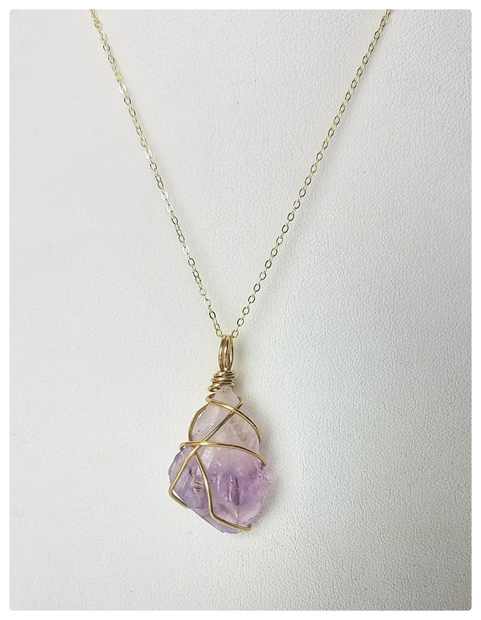 Amethyst Pendant Necklace (Gold)