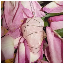 Load image into Gallery viewer, Rose Quartz Pendant Necklace (Silver)
