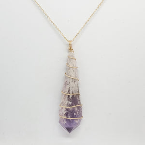 Amethyst Pendant Necklace (Gold)