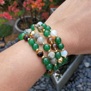 Unisex Bracelet Set (Green Aventurine)