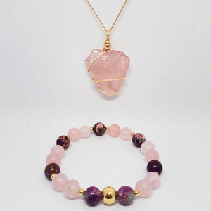 Necklace + Bracelet Set (Rose)
