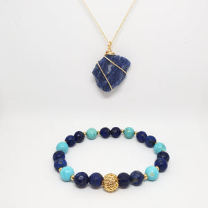 Necklace + Bracelet Set (Sodalite)