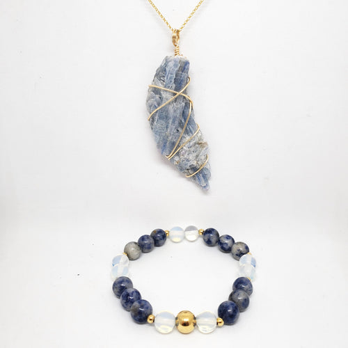 Necklace + Bracelet Set (Blue Kyanite)