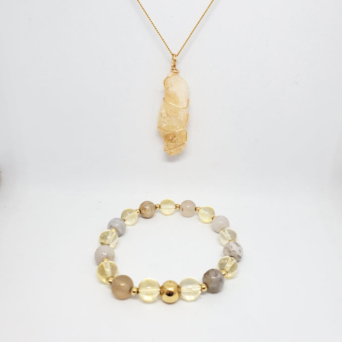 Necklace + Bracelet Set (Citrine)