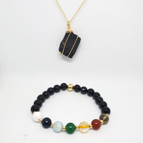 Necklace + Bracelet Set (Shungite)