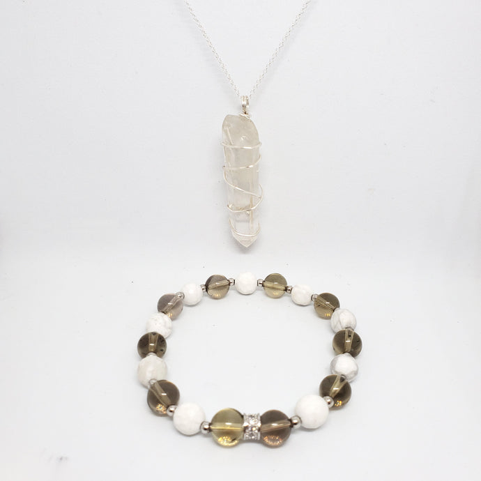 Necklace + Bracelet Set (Clear Quartz)