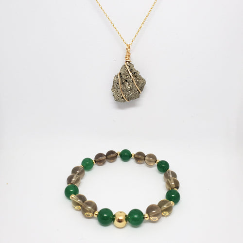 Pyrite Necklace + Bracelet Set (Pyrite)