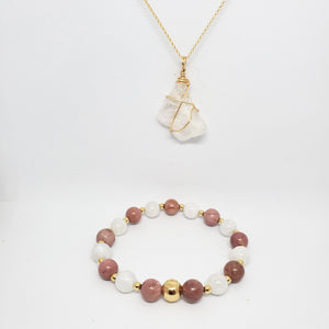 Necklace + Bracelet Set (Clear)
