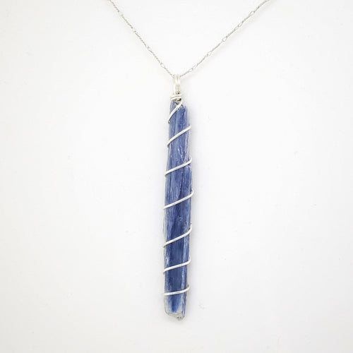 Blue Kyanite Pendant Necklace (Silver)