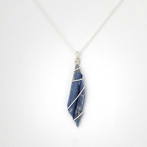 Blue Kyanite Pendant Necklace (Silver)