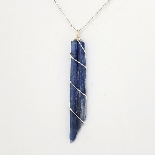 Blue Kyanite Pendant Necklace (Silver)