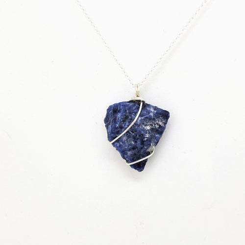 Sodalite Pendant Necklace (Silver)