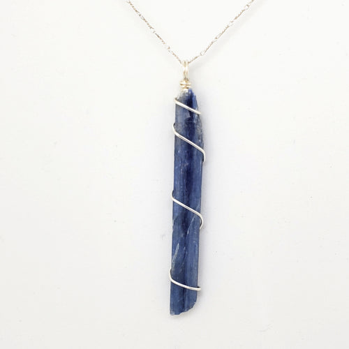 Blue Kyanite Pendant Necklace (Silver)