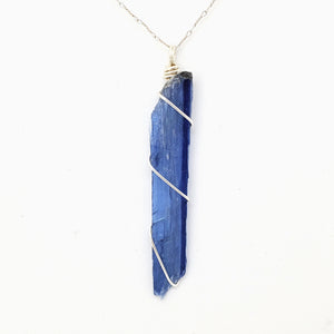 Blue Kyanite Pendant Necklace (Silver)