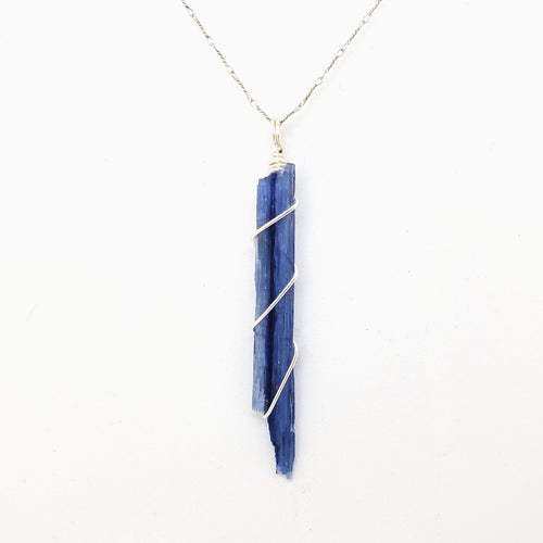 Blue Kyanite Pendant Necklace (Silver)