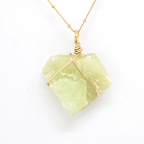 Aquamarine Pendant Necklace (Gold)