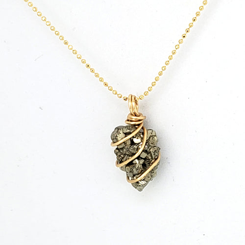 Pyrite Pendant Necklace (Gold)