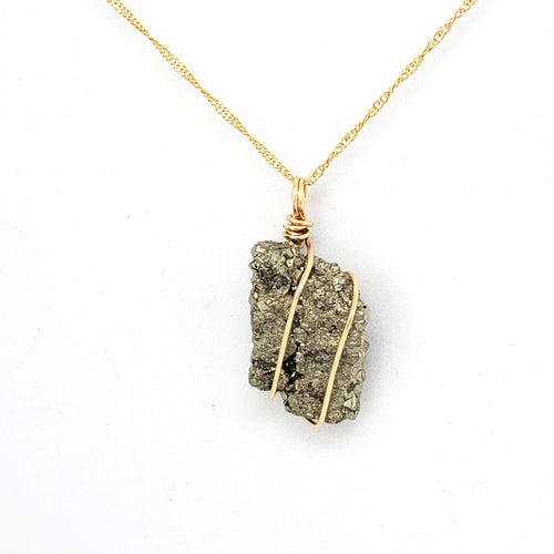 Pyrite Pendant Necklace (Gold)