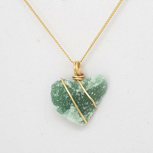 Green Aventurine Pendant Necklace (Gold)