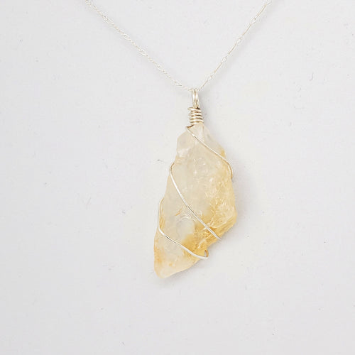 Citrine Pendant Necklace (Silver)