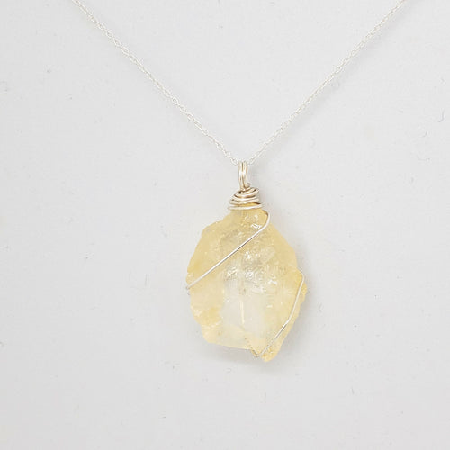 Citrine Pendant Necklace (Silver)