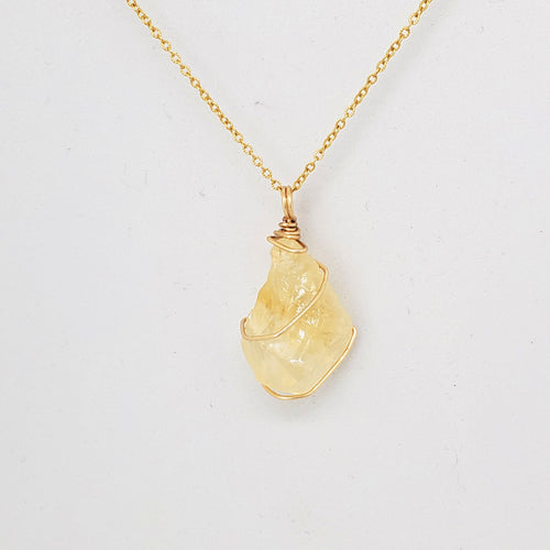 Citrine Pendant Necklace (Gold)