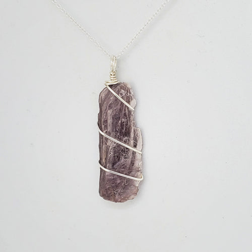 Lepidolite Pendant Necklace (Silver)