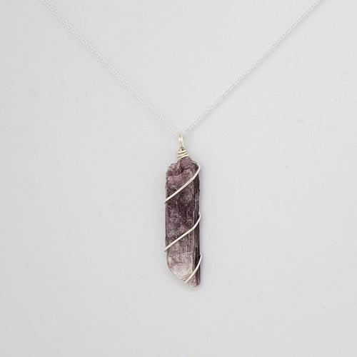 Lepidolite Pendant Necklace (Silver)