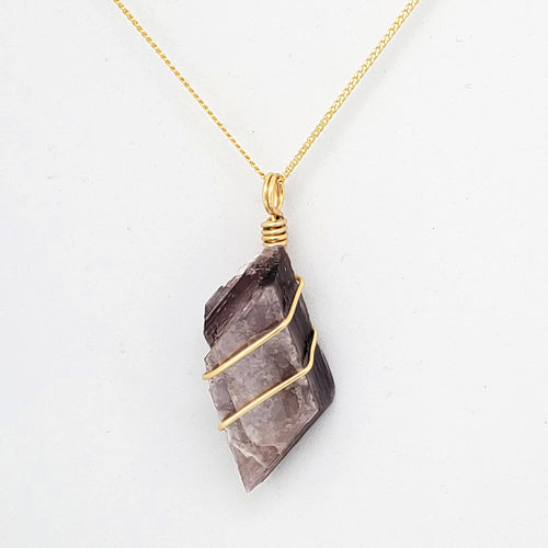 Lepidolite Pendant Necklace (Gold)