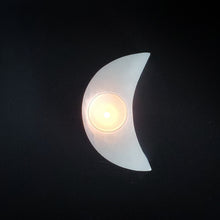 Load image into Gallery viewer, Selenite Moon Candleholder
