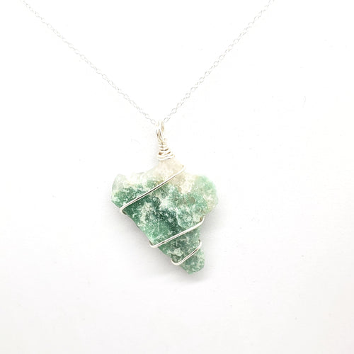 Green Aventurine Pendant Necklace (Silver)