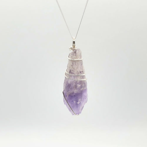 Amethyst Pendant Necklace (Silver)