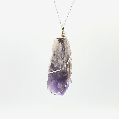 Amethyst Pendant Necklace (Silver)