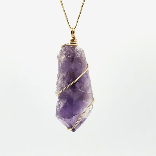 Amethyst Pendant Necklace (Gold)