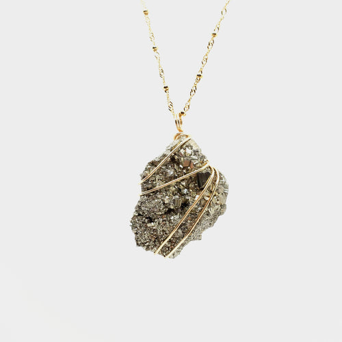 Pyrite Pendant Necklace (Gold)