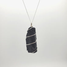 Load image into Gallery viewer, Black Tourmaline Pendant Necklace (Silver)