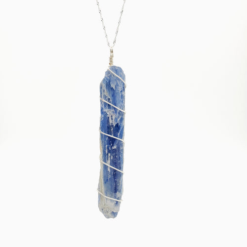 Blue Kyanite Pendant Necklace (Silver)