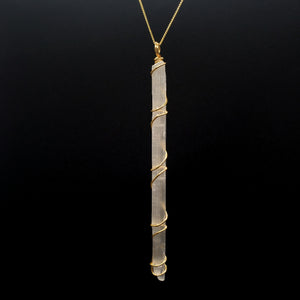Selenite Pendant Necklace (Gold)