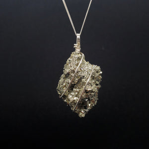 Pyrite Pendant Necklace (Silver)