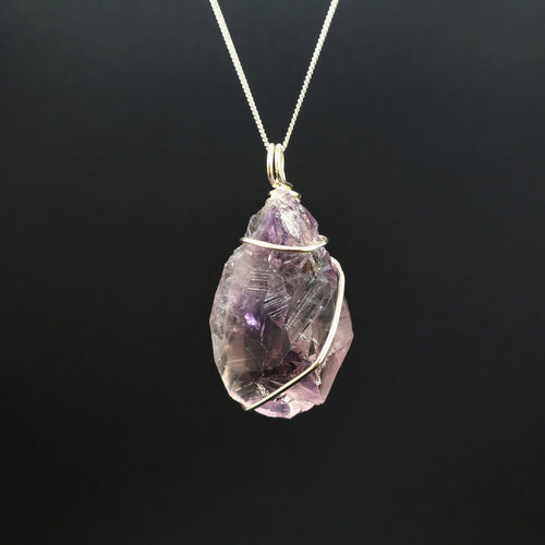 Amethyst Pendant Necklace (Silver)