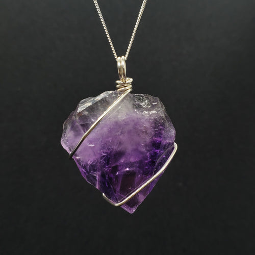 Amethyst Pendant Necklace (Silver)