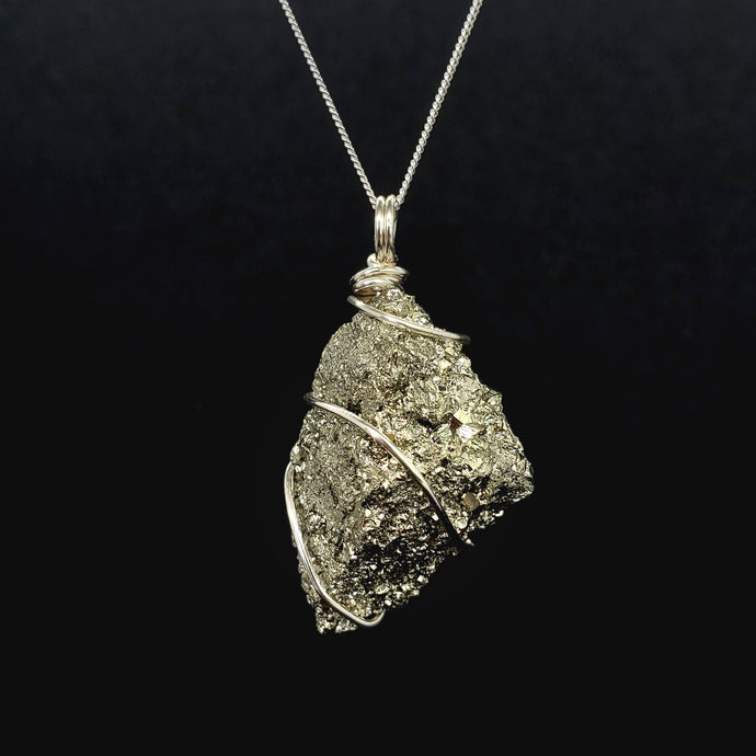 Pyrite Pendant Necklace (Silver)