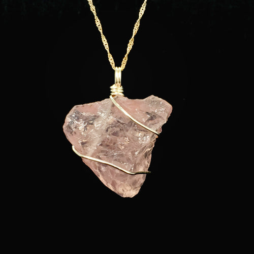 Rose Quartz Pendant Necklace (Silver)