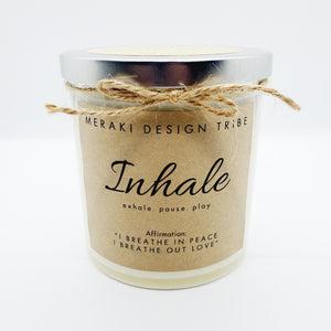 Inhale. Exhale. Pause. Play. Affirmation Candle