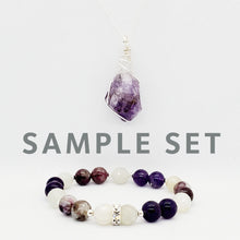 Load image into Gallery viewer, Chakra Necklace + Bracelet Candle Set (Crown Chakra - Light)