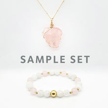 Load image into Gallery viewer, Chakra Necklace + Bracelet Candle Set (Heart Chakra - Love)