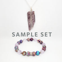 Load image into Gallery viewer, Chakra Necklace + Bracelet Candle Set (Third Eye Chakra - Clarity)